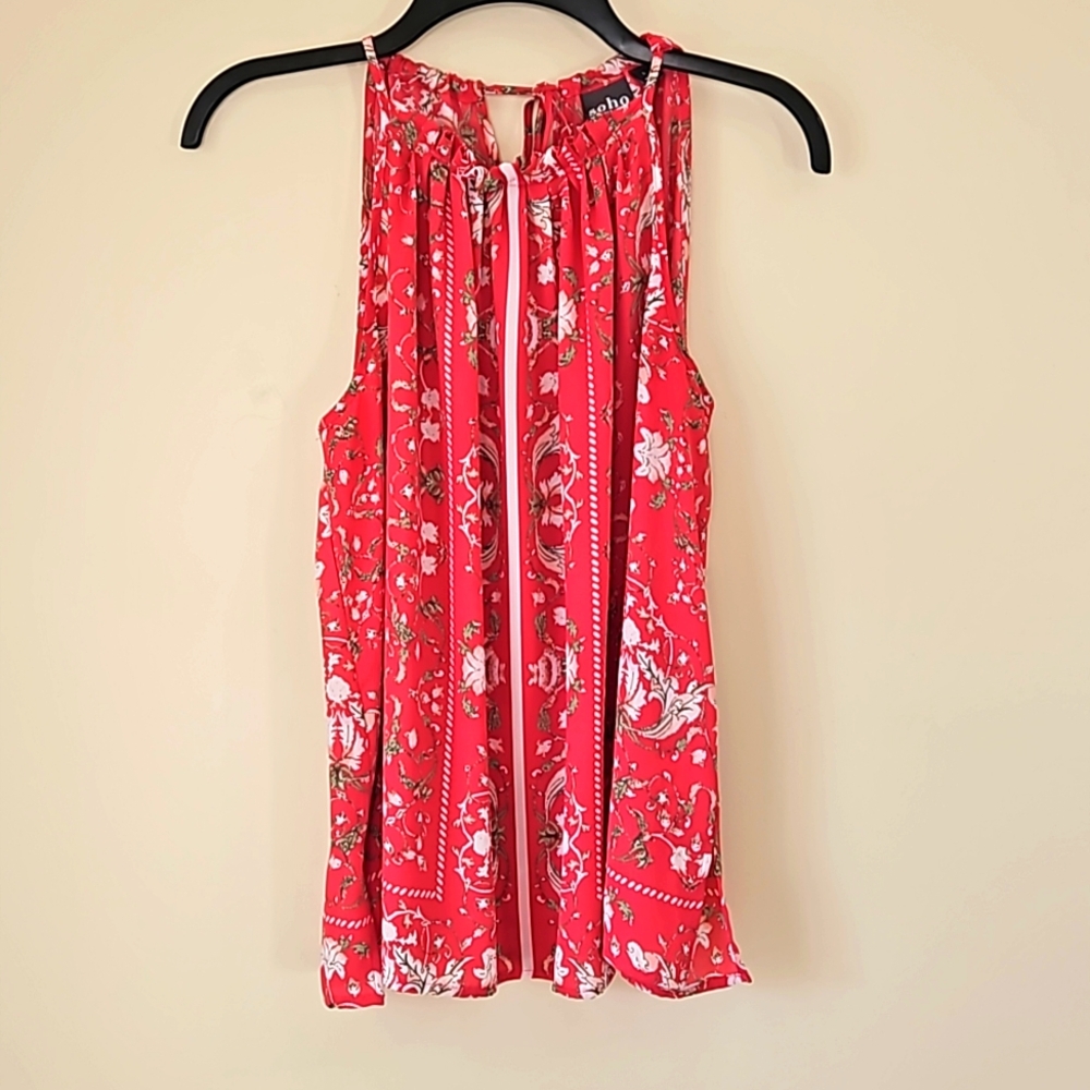 NY&CO red floral blouse